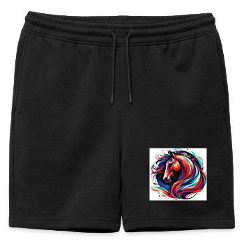Cheval - Short de survêtement homme premium - noir - Devant - AI Model Male 178 light (178cm)