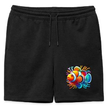 Poisson-clown - Short de survêtement homme premium - noir - Devant - AI Model Male 178 light (178cm)