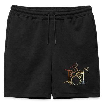 Batteur Look Vintage - Short de survêtement homme premium - noir - Devant - AI Model Male 178 light (178cm)