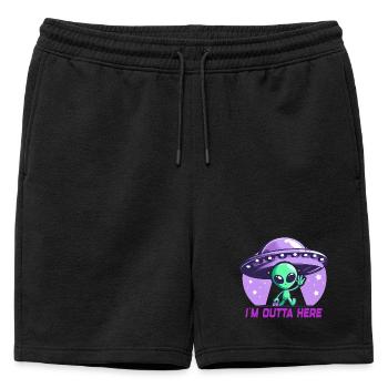 Alien I'm Outta Here Aliens - Mens' Premium Organic Sweatshorts - black - Front - AI Model Male 178 light (178cm)