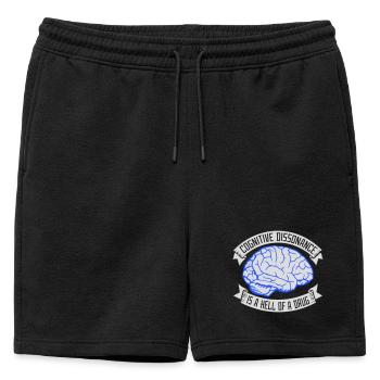 La dissonance cognitive est un sacré dicton. - Short de survêtement homme premium - noir - Devant - AI Model Male 178 light (178cm)