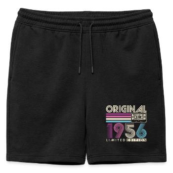 1956 Vintage Born 70th Birthday Retro - Mens' Premium Organic Sweatshorts - black - Front - AI Model Male 178 light (178cm)