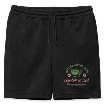Matcha Lovers Club Regular Or Iced Daily Ritual - Mens' Premium Organic Sweatshorts - black - Front - AI Model Male 178 light (178cm)