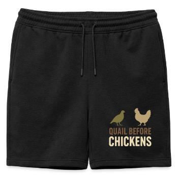 Gardien de cailles, fermier de cailles, caille dans le jardin - Short de survêtement homme premium - noir - Devant - AI Model Male 178 light (178cm)