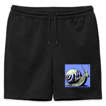 Snail - Mens' Premium Organic Sweatshorts - black - Front - AI Model Male 178 light (178cm)