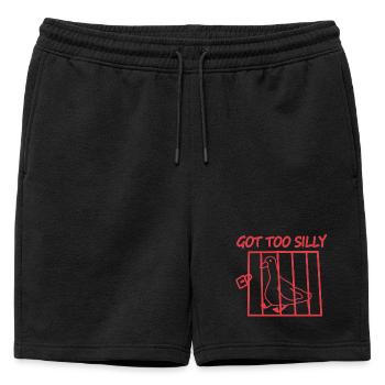 Trop bête d’oiseau dans une cage - Short de survêtement homme premium - noir - Devant - AI Model Male 178 light (178cm)
