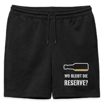Wo Bleibt Die Reserve? (Bier / Bierchen / NEG 2C) - Männer Premium Organic Sweatshorts - Schwarz - Vorne - AI Model Male 178 light (178cm)