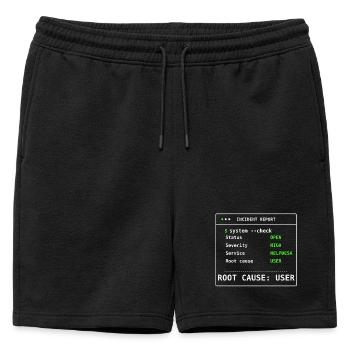 System Check Incident Report IT Humor Gift - Mens' Premium Organic Sweatshorts - black - Front - AI Model Male 178 light (178cm)