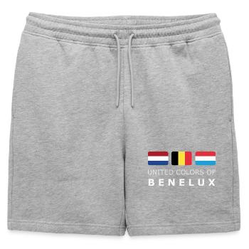 UNITED COLORS OF BENELUX white-lettered 400 dpi - Short tuta uomo premium - grigio melange - Fronte - AI Model Male 178 light (178cm)