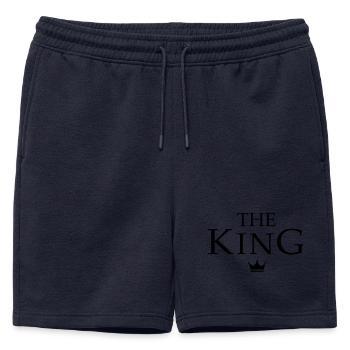 Look partenaire roi reine - Short de survêtement homme premium - bleu marine - Devant - AI Model Male 178 light (178cm)