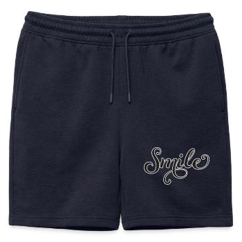 Écriture souriante Écriture Sourire - Short de survêtement homme premium - bleu marine - Devant - AI Model Male 178 light (178cm)