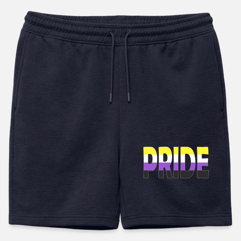 Pride lettering Non-Binary Non-Binary LGBTQ - Mens' Premium Organic Sweatshorts - navy