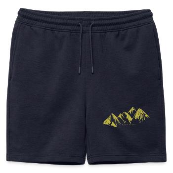 Montagnes - Short de survêtement homme premium - bleu marine - Devant - AI Model Male 178 light (178cm)
