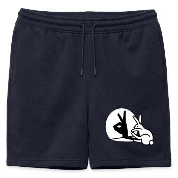 Drôle lapin main ombre projection lapin - Short de survêtement homme premium - bleu marine - Devant - AI Model Male 178 light (178cm)