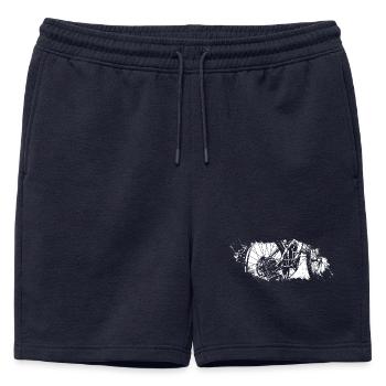 Gears in Motion - Mens' Premium Organic Sweatshorts - navy - Front - AI Model Male 178 light (178cm)