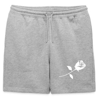 A rose - Mens' Premium Organic Sweatshorts - heather grey - Front - AI Model Male 178 light (178cm)