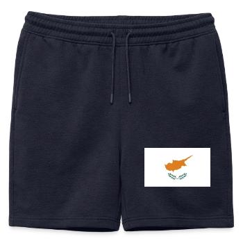 Obtenez nos drapeaux de Chypre maintenant - Short de survêtement homme premium - bleu marine - Devant - AI Model Male 178 light (178cm)