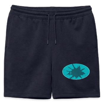 Arrière-plan de flash ovale schmutzing - Short de survêtement homme premium - bleu marine - Devant - AI Model Male 178 light (178cm)