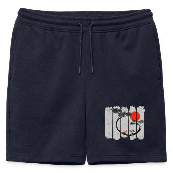 Kitsune - Short de survêtement homme premium - bleu marine - Devant - AI Model Male 178 light (178cm)