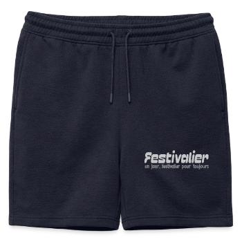 Festivalier un jour, festivalier pour toujours - Short de survêtement homme premium - bleu marine - Devant - AI Model Male 178 light (178cm)