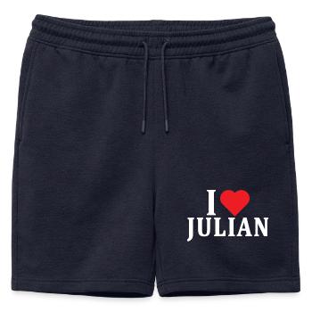 nom t-shirt J’aime Julian idée cadeau t-shirt - Short de survêtement homme premium - bleu marine - Devant - AI Model Male 178 light (178cm)