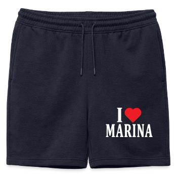nom du t-shirt J’aime Marina idée cadeau de t-shirt - Short de survêtement homme premium - bleu marine - Devant - AI Model Male 178 light (178cm)