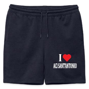 t-shirt Sicilia I love Aci Sant’Antonio t-shirt - Short de survêtement homme premium - bleu marine - Devant - AI Model Male 178 light (178cm)