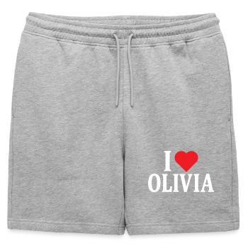 t-shirt I love Olivia t-shirt gift idea - Mens' Premium Organic Sweatshorts - heather grey - Front - AI Model Male 178 light (178cm)