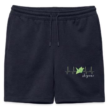 Origami Heartbeat - Männer Premium Organic Sweatshorts - Navy - Vorne - AI Model Male 178 light (178cm)