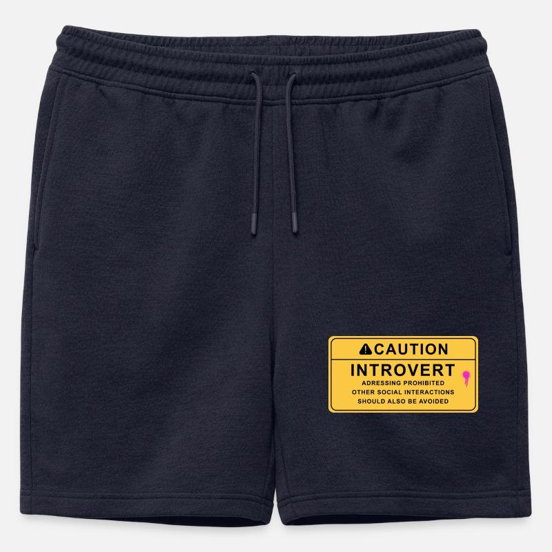 Caution Introvert - Männer Premium Organic Sweatshorts - Navy