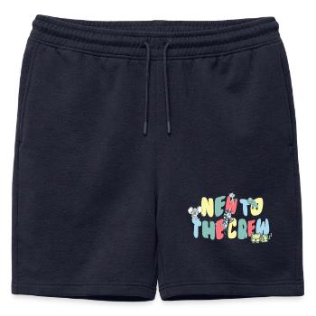 NOUVEAU DANS L’ÉQUIPAGE - BIENVENUE BÉBÉ - Short de survêtement homme premium - bleu marine - Devant - AI Model Male 178 light (178cm)