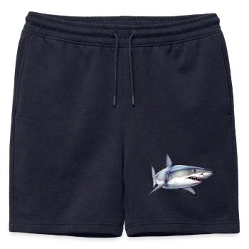 Shark - Mens' Premium Organic Sweatshorts - navy - Front - AI Model Male 178 light (178cm)