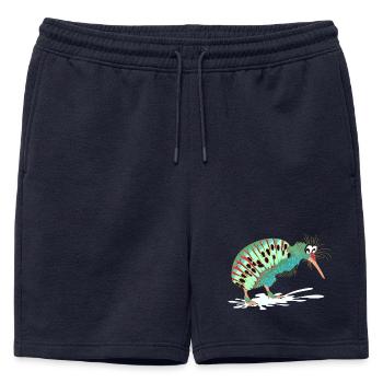 Drôles d’animaux - Drôle d’oiseau Kiwi Oiseau - Short de survêtement homme premium - bleu marine - Devant - AI Model Male 178 light (178cm)