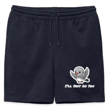 I'll Shit On You Funny Pigeon - Mens' Premium Organic Sweatshorts - navy - Front - AI Model Male 178 light (178cm)