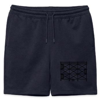Silhouette d’échafaudage, échafaudage de construction - Short de survêtement homme premium - bleu marine - Devant - AI Model Male 178 light (178cm)