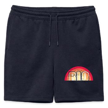 Rio logo Vintage Sunset - Short de survêtement homme premium - bleu marine - Devant - AI Model Male 178 light (178cm)