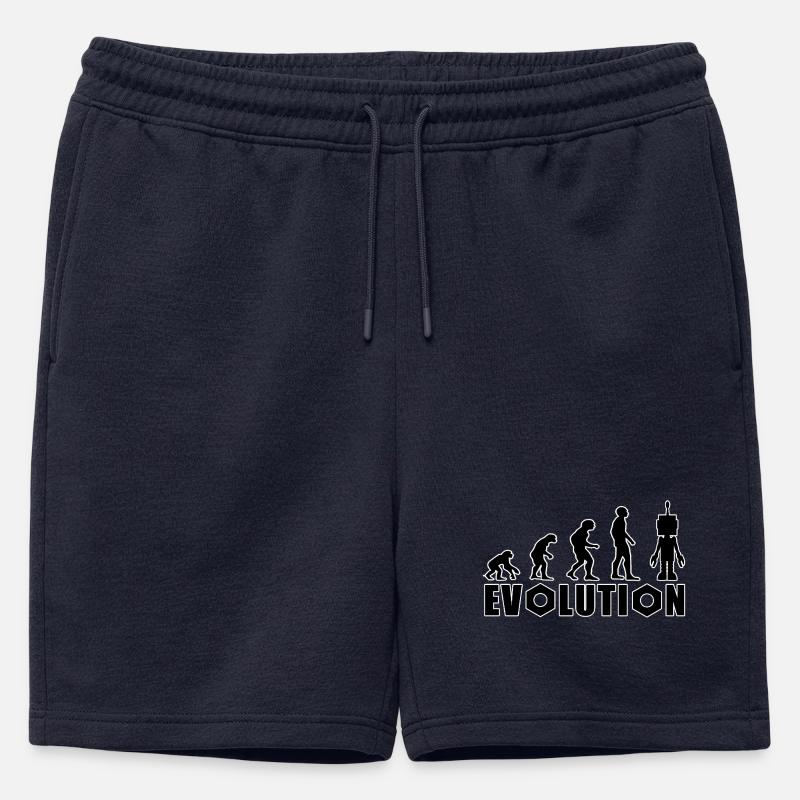 Evolution von Mensch zu Android - Männer Premium Organic Sweatshorts - Navy