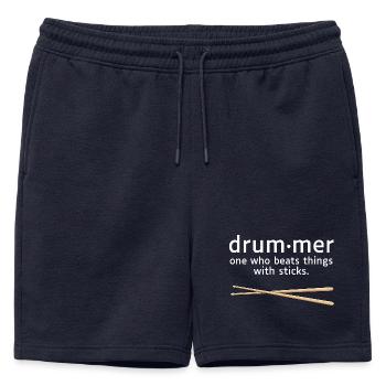 Définition du batteur Drôle Batteur Dire - Short de survêtement homme premium - bleu marine - Devant - AI Model Male 178 light (178cm)