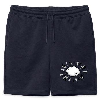 Nuage comique avec éclairs - Short de survêtement homme premium - bleu marine - Devant - AI Model Male 178 light (178cm)