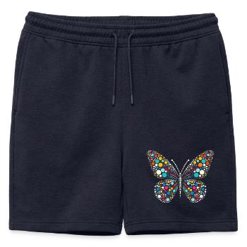 Papillon mosaïque à pois tachetés - Short de survêtement homme premium - bleu marine - Devant - AI Model Male 178 light (178cm)