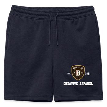 CREATIVE APPAREL Vintage 1981 - Short de survêtement homme premium - bleu marine - Devant - AI Model Male 178 light (178cm)
