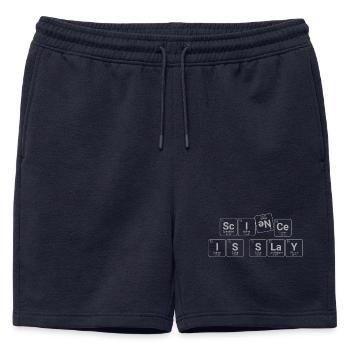 La science, c’est la folie - Short de survêtement homme premium - bleu marine - Devant - AI Model Male 178 light (178cm)