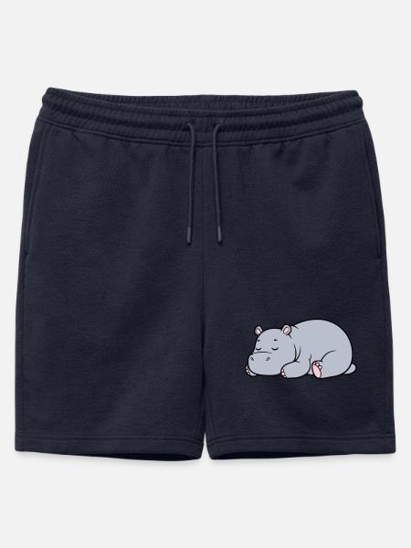 Sleeping Hippopotamus Tired Lazy Vector - Mens' Premium Organic Sweatshorts - navy