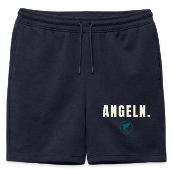 ANGELN. Minimalist Fishing Design Success Edition - Männer Premium Organic Sweatshorts - Navy - Vorne - AI Model Male 178 light (178cm)