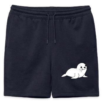 Seal Seals Seals Northern Germany - Mens' Premium Organic Sweatshorts - navy - Front - AI Model Male 178 light (178cm)