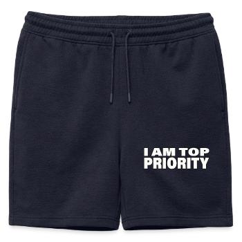 PRIORITÉ - Short de survêtement homme premium - bleu marine - Devant - AI Model Male 178 light (178cm)