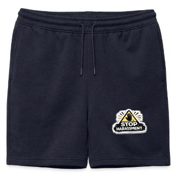 Stop Harassment Awareness Activist Sticker - Short de survêtement homme premium - bleu marine - Devant - AI Model Male 178 light (178cm)