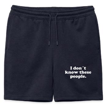 Je ne connais pas ces gens - Short de survêtement homme premium - bleu marine - Devant - AI Model Male 178 light (178cm)