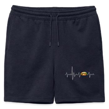 Banh Mi with Heartbeat Baguette Vietnam Souvenir - Mens' Premium Organic Sweatshorts - navy - Front - AI Model Male 178 light (178cm)
