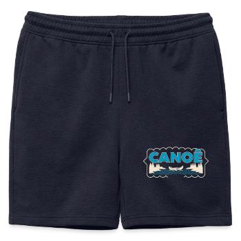 Canoeing on Sylvester Lake - Mens' Premium Organic Sweatshorts - navy - Front - AI Model Male 178 light (178cm)